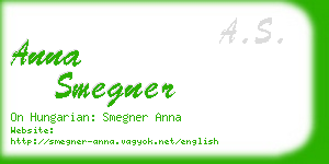 anna smegner business card
